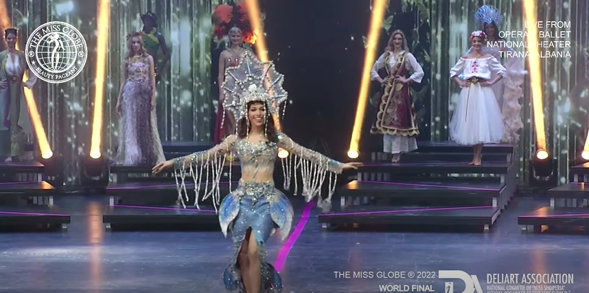 Chelsea Fernandez in her national costume for #MissGlobe2022