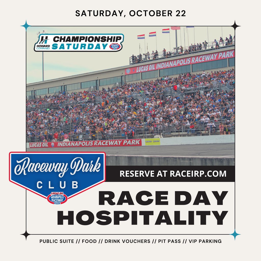 RaceIRP's tweet image. Looking for a unique way to take in @HowardCompanies Championship Saturday on October 22? Check out the Raceway Park Club! 🍂

Special amenities are available PLUS the use of a public suite during the event!

BUY 🎫 bit.ly/RPConCS

INFO 📋️ raceirp.com/racewayparkclu…