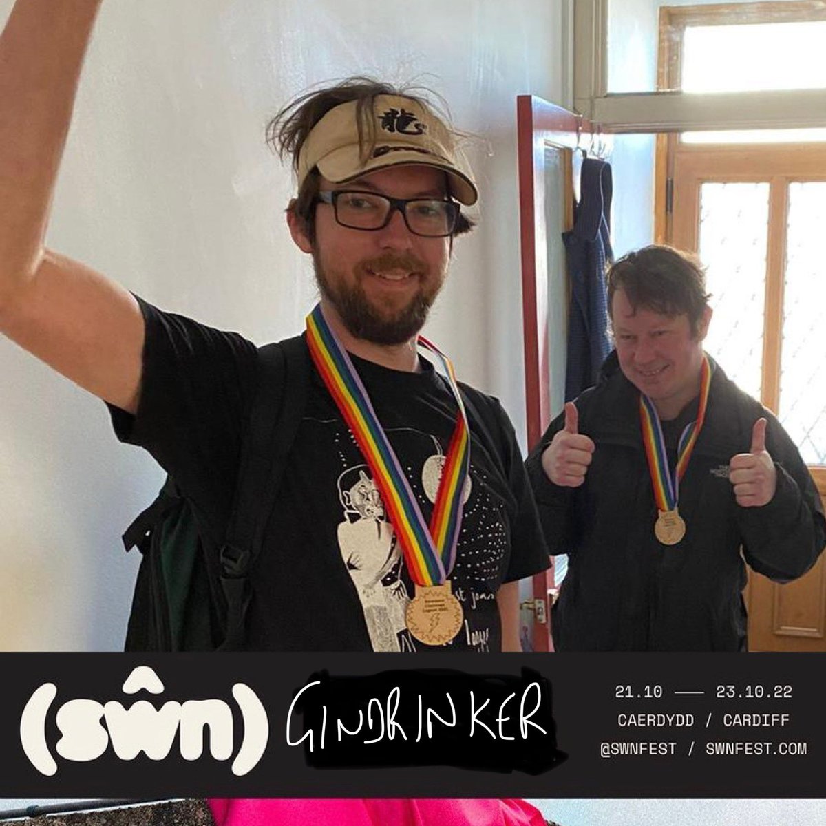 Gindrinker the rock band will be playing <a href="/SwnFestival/">Sŵn Festival</a> a week today in <a href="/TinyRebelCdff/">Tiny Rebel Bar Cardiff</a> 

(Most of the other bands seem to have these branded photo things so I made my own. Hope that’s ok??)