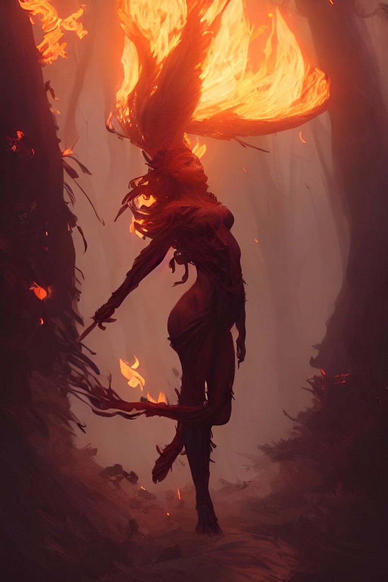 FlowSwift666's tweet photo. Dryad of wildfire, the bringer of enkindled ember.

#AI #ArtificialIntelligence #art #HorrorArt #AIart #AIArtwork #aiartcommunity #HorrorArt #HorrorGames #conceptart #DigitalArt #god #goddess #forest #forestfire https://t.co/at49r4PTUb