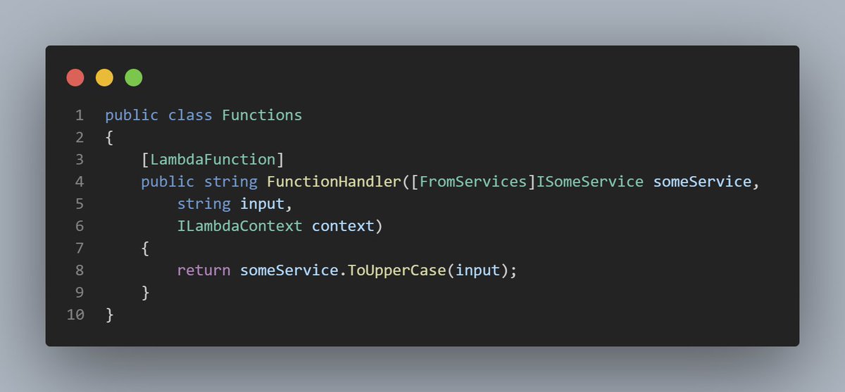 bryanjhogan's tweet image. With the new annotations library for AWS Lambda functions, you can use constructor and method injection - nodogmablog.bryanhogan.net/2022/10/depend…
#dotnet #dotnetonaws