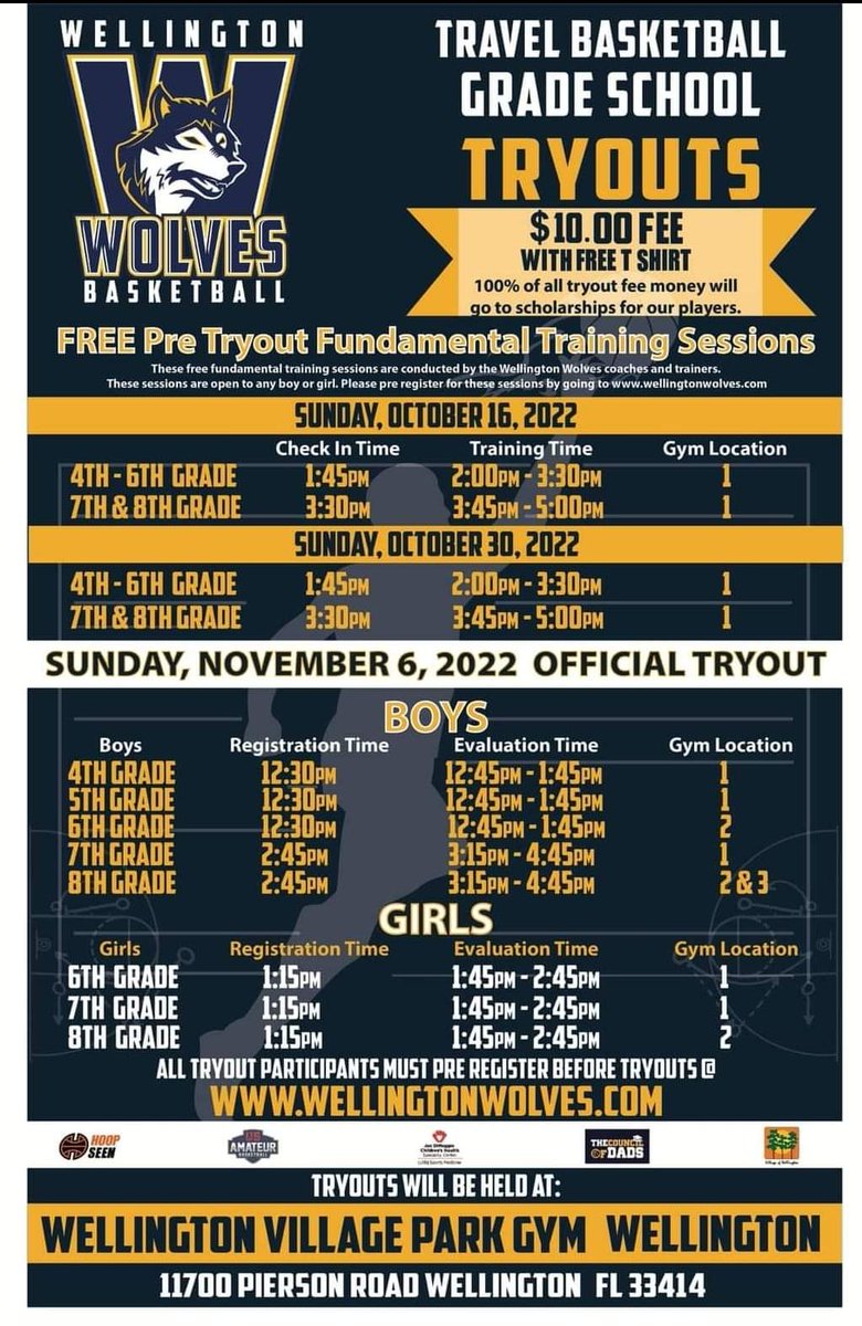 561Hoops's tweet image. Attn all youth players 4th-8th grade-
We are SOLD OUT for tomorrow's workout, &amp;amp; only a few spots open for the pre tryout workout on the 30th.

Please do not show up if you have not registered. We will not be taking any walk-ins.
  Register for Oct 30th @  Wellingtonwolves.com