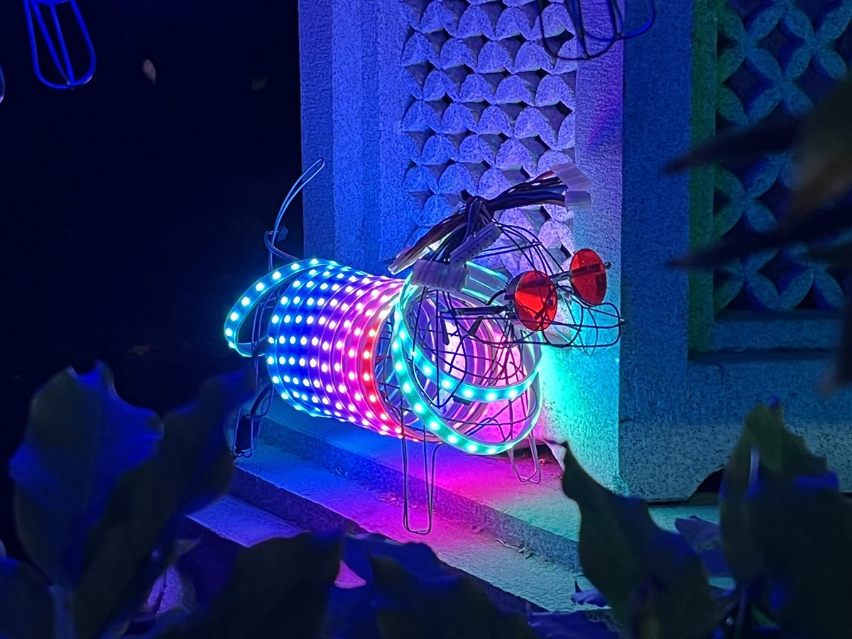 RogueMaking's tweet photo. @lakegardens #AutumnLightsFestival Last night of this spectacular event, thank you #Oakland My art piece: #ForTheLoveOfWieners #RogueMaking https://t.co/yTZhC4pbxg
