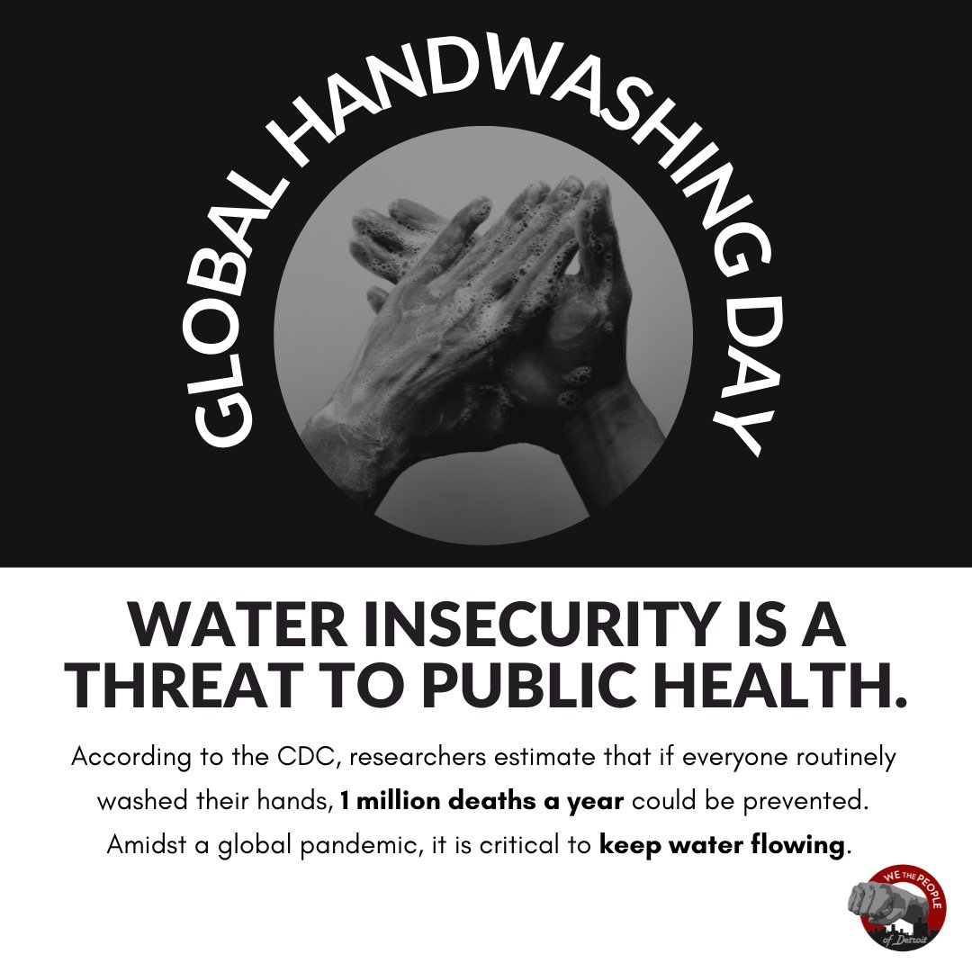 Handwashing is the simplest measure we can implement into our daily lives to prevent illness and disease. 🧼🏥 Let #GlobalHandwashingDay serve as a reminder that clean, safe, and affordable water is a HUMAN RIGHT 👏🏿