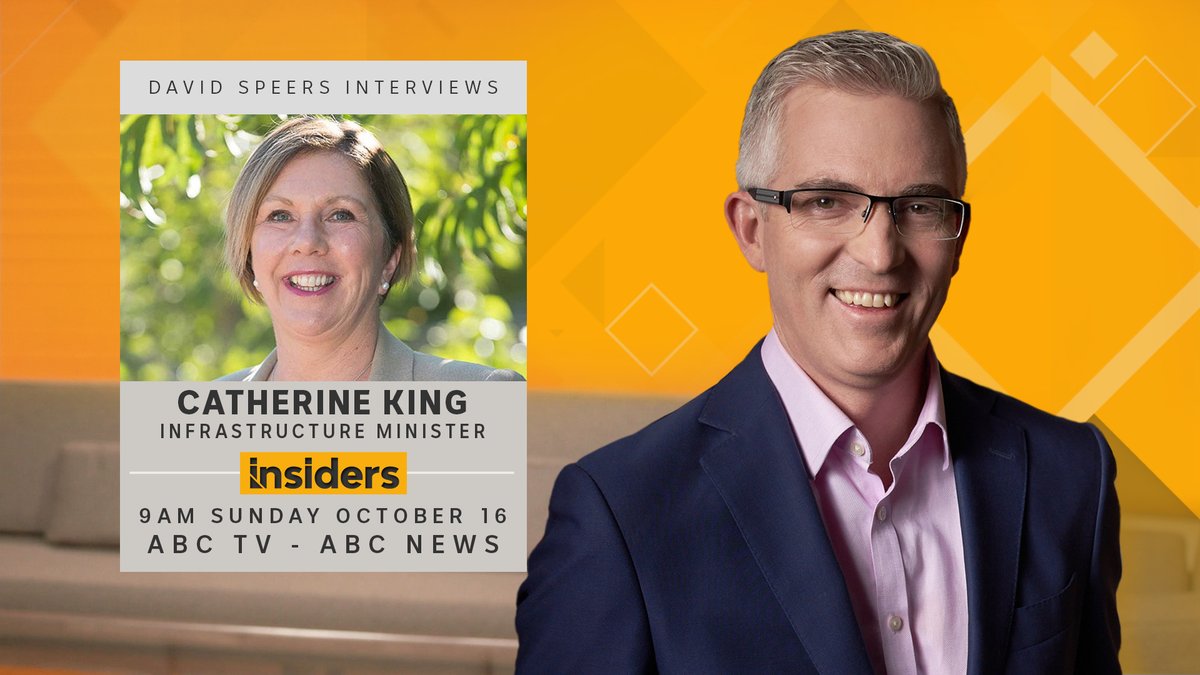 Coming up on #Insiders with @David_Speers: • Catherine King MP interviewed🔎 • 📸 Sammy J • 🛋️ Dan Bourchier, Lenore Taylor & Phil Coorey See you at 9am #auspol