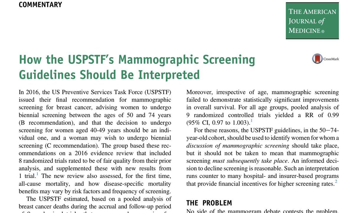 Am Screening Example Over the last 10 years, I have published 17 articles on screening (~5% ...