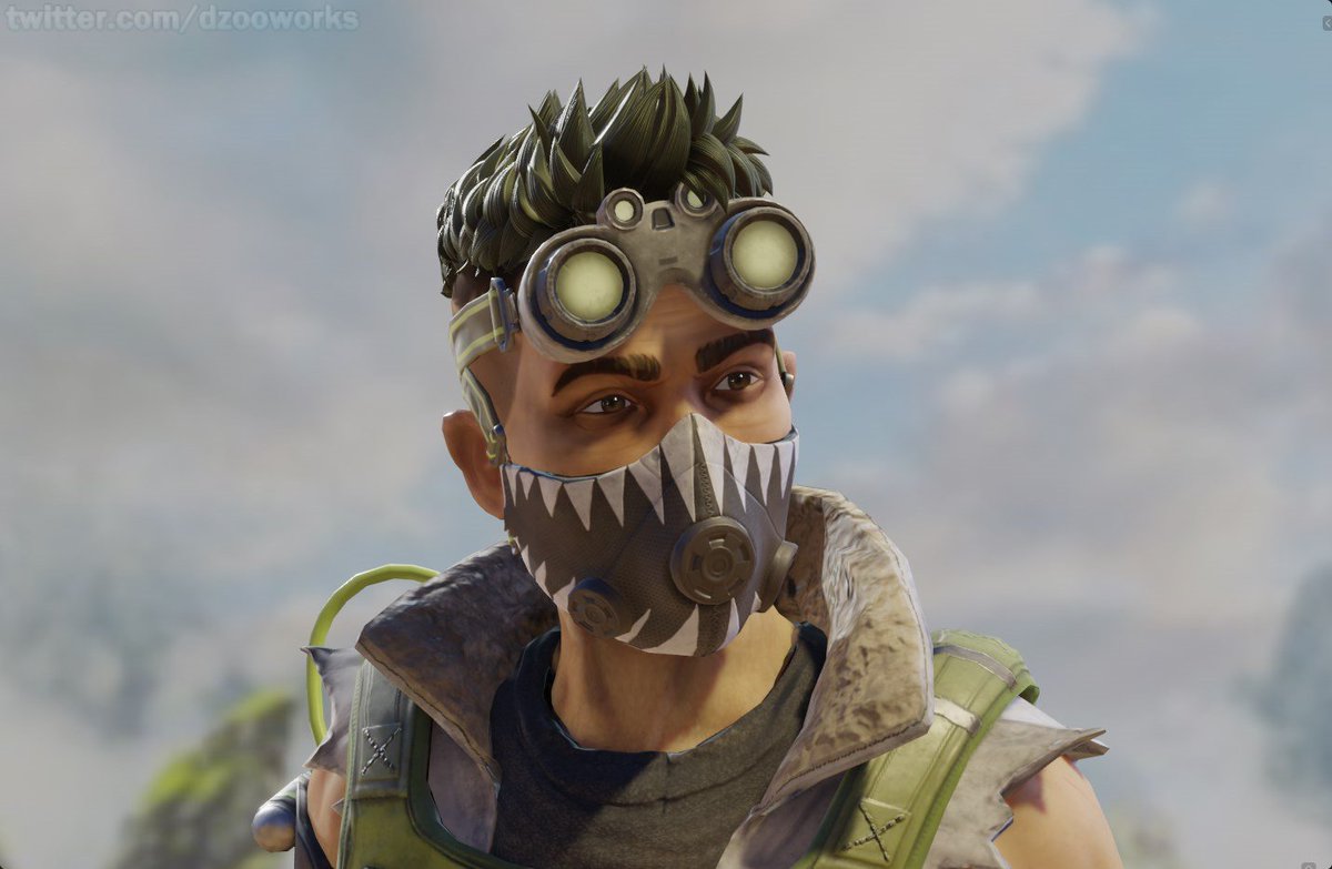 dzooworks's tweet photo. I was inspired by the Stories from the Outlands and created a model of Octane without the helmet/mask. 
I've also made a few mockups for how I think It'd look like in-game, I hope you guys like the results 🙂
(more screenshots bellow) https://t.co/LldOpctUgS