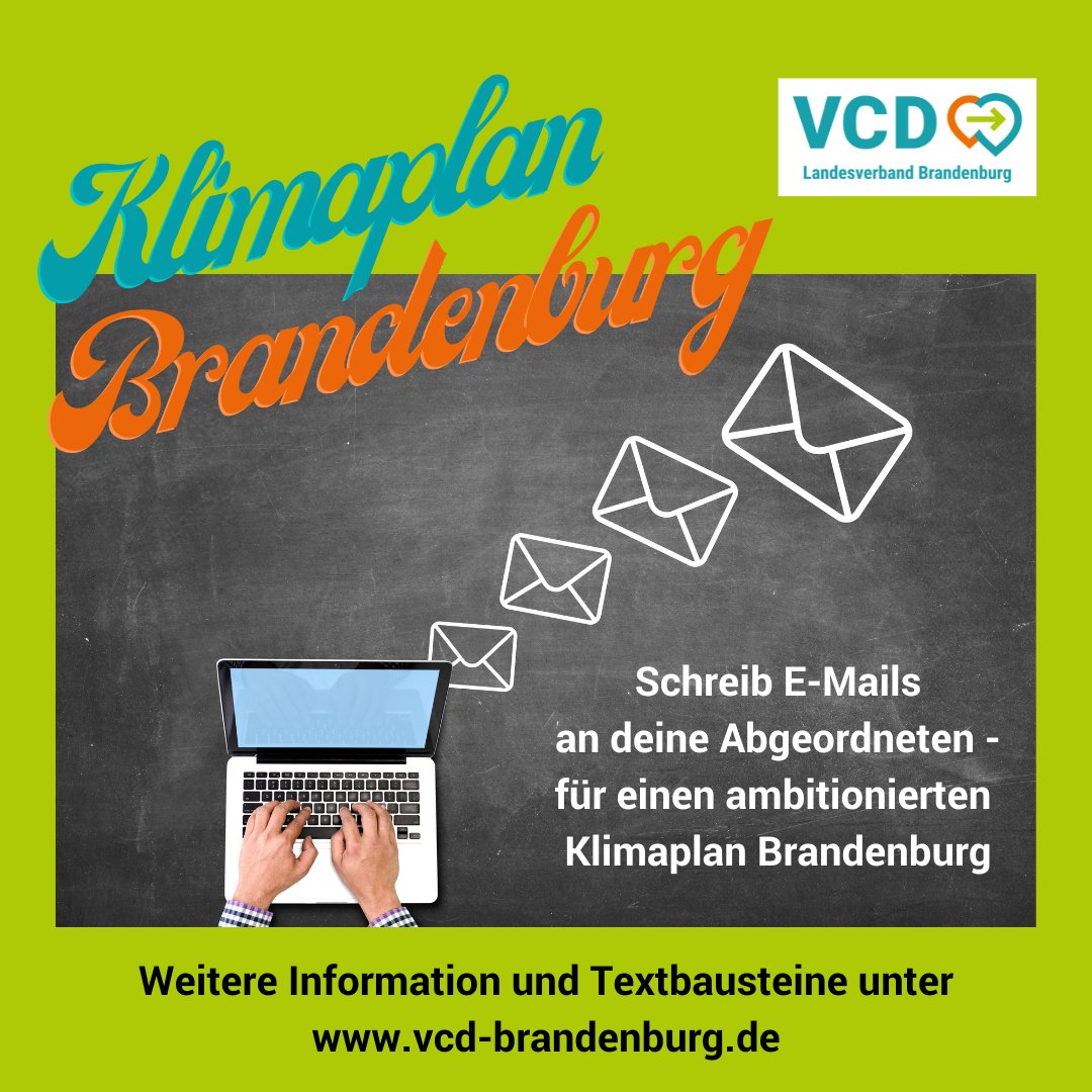 Der Entwurf des Klimaplans #Brandenburg bleibt hinter seinen selbst gesteckten Zielen zurück. Deshalb startet das Klimabündnis Brandenburg eine E-Mail-Aktion, um ambitionierteren #Klimaschutz einzufordern. Macht mit!