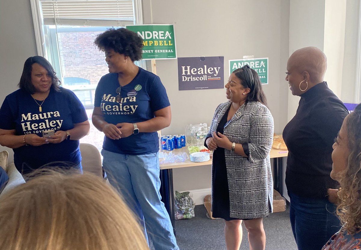 LizForBoston's tweet photo. Such an incredible canvass kickoff with our beloved @AyannaPressley, the incredible organizer Austin Moore, &amp; the @TheEMAProject1! https://t.co/7eb3pgF79S