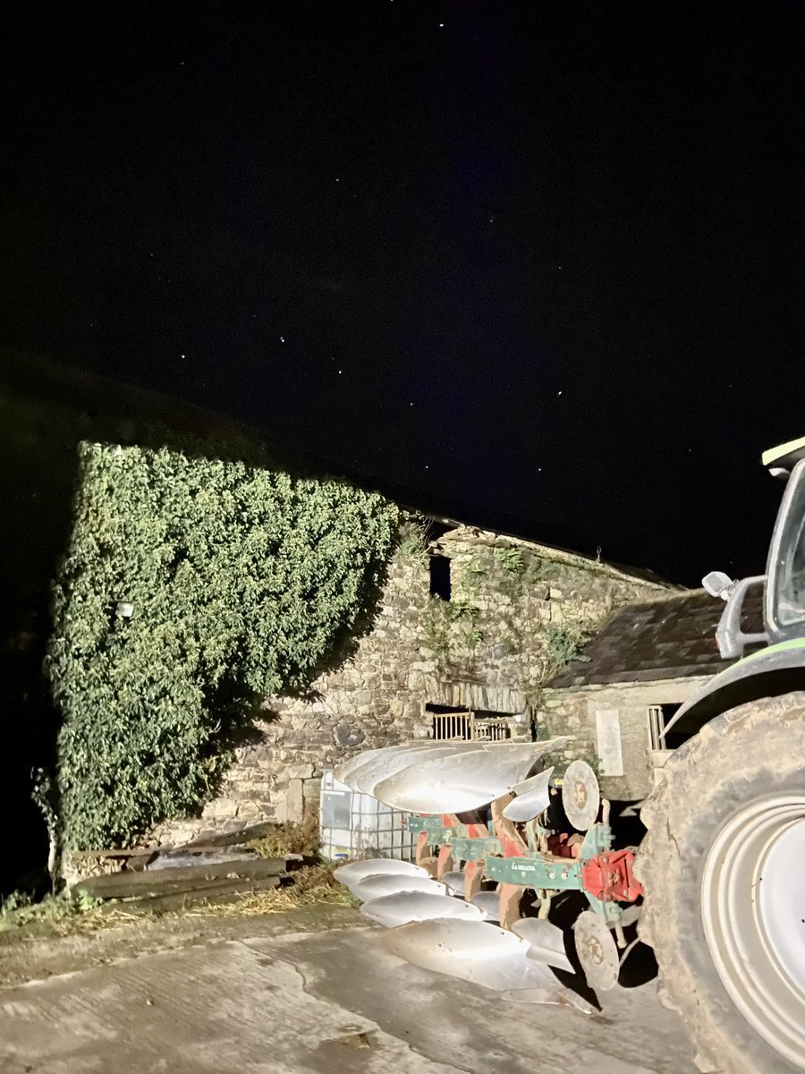 Candidate for my favourite agricultural photo ever taken. The night sky over our yard in Villierstown, County Waterford, Ireland tonight as we parked up the plough after a long week planting winter crops. Breathtaking. #theplough #amazed