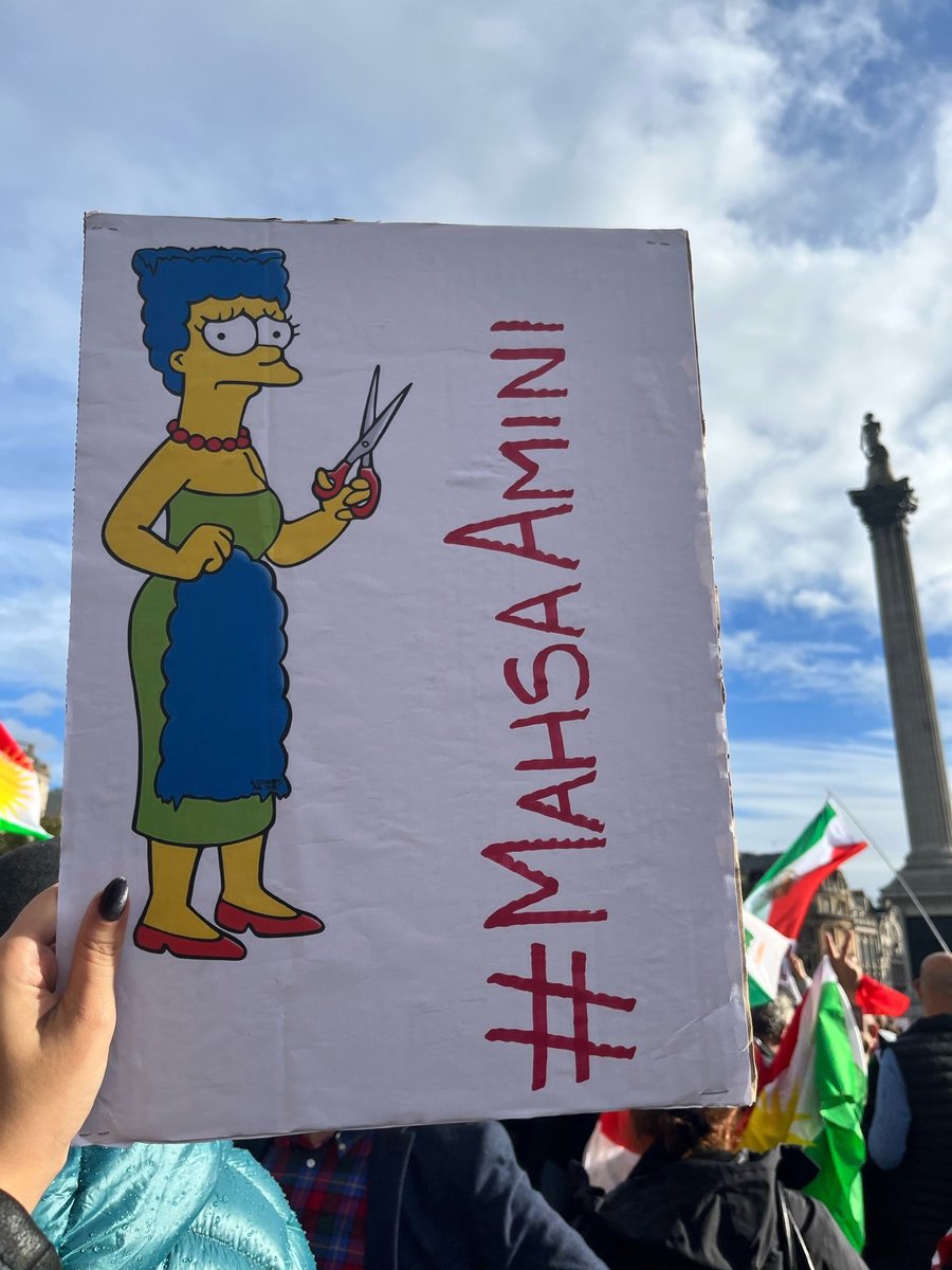 Today's London Protest 'Marge Simpson for Mahsa Amini' - #مهسا_امینی #اعتصابات_سراسری #MahsaAmini #Mahsa_Amini #Oplran #irantprotests #iranrevolution