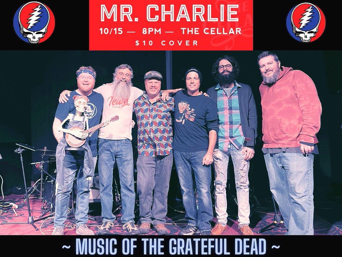 It’s a beautiful day to get groovy with Mr. Charlie Music of the Grateful Dead!!🕺🏼

You will hear the classics, some deep cuts, and all of the greatest every Dead enthusiast will sing and dance along to.

Music kicks off at 8p. Cellar eats and drinks will be available all night.