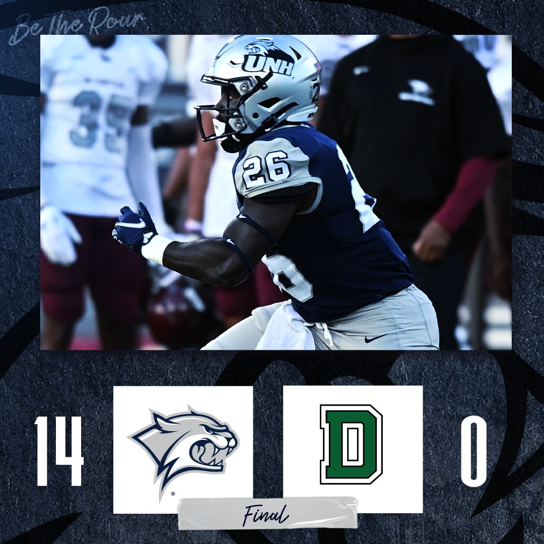 VICTORY! We take back the Granite Bowl with a 14-0 win at Dartmouth!! We're back at Wildcat Stadium on Oct. 22 for Family Weekend vs. Elon. #GraniteStrong #CatJui23 😼🧃 Tickets ➡️ bit.ly/3VIlRxd