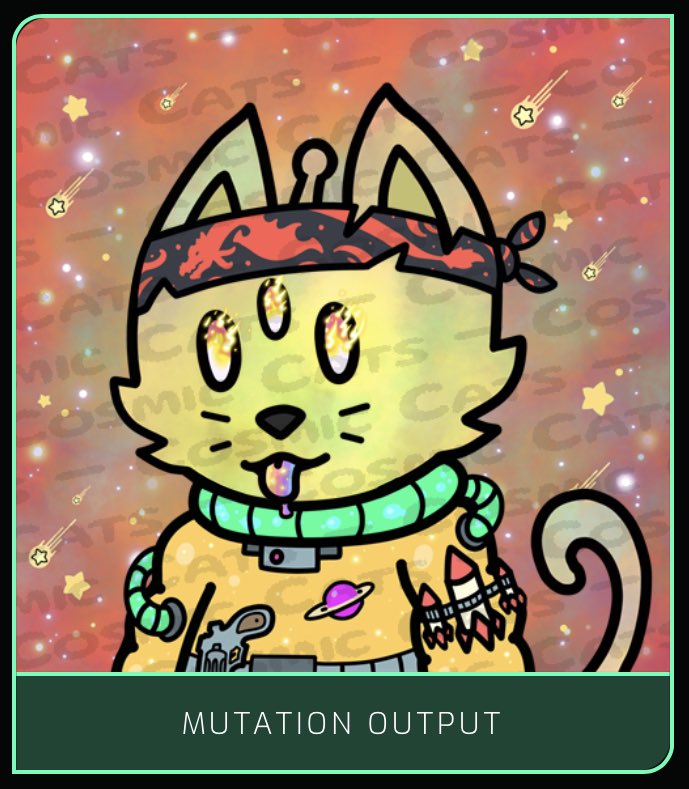 AlyssaDerstine's tweet photo. @nftpowerranking @CosmicCats_ all day baby!! Mutations go live tomorrow?! Are you ready?! 🎉🎉🎉 #CCMutations #GetCosmic 🫶🏼🫶🏼🫶🏼 https://t.co/XRgWLmFd4K