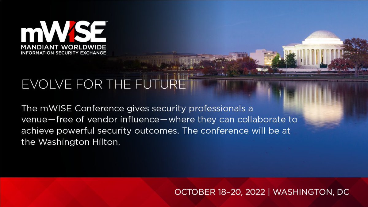 vikramesh's tweet photo. We are excited to kick off the first Mandiant Worldwide Information Security Exchange (mWISE) Conference in Washington, DC, next week. We have a great lineup of speakers from industry, government, academia, and more speakers across the security community.
https://t.co/bgCPSivelz https://t.co/xlupYPg2rh