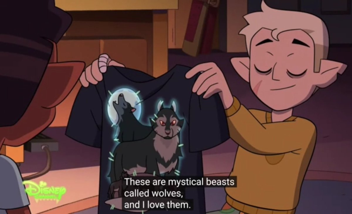 // the owl house spoilers #tohspoilers
-
-
-
i only took one screenshot and its just hunter fanboying over wolves😭