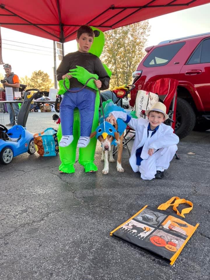 TNProverbs1210's tweet photo. It’s been a long day, but we were invited guests of Gearheads Car Club of Clarksville’s Annual Trunk or Treat tonight.. Volunteers are there letting of our dogs mingle with the crowd and getting the word out about rescue needs.
#RescueOnTheGo
#ProverbsNation https://t.co/5xWzmCa6wA
