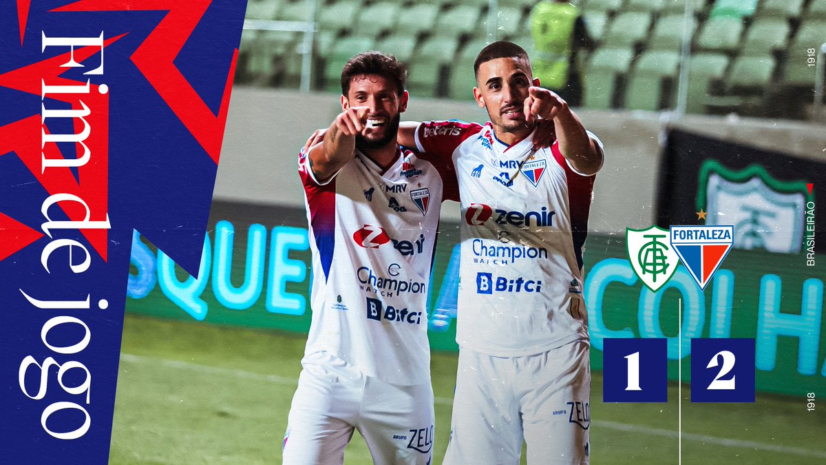 FortalezaEC's tweet photo. FIIIIIIM DE JOGO NA ARENA INDEPENDÊNCIA! O LEÃO VEEEEENCE O AMÉRICA-MG, 2 A 1, QUEBRA MAIS UM TABU E SOMA MAIS TRÊS PONTOS NO BRASILEIRÃO!

⚽️⚽️ @tgalhardo7 

#VamosFortaleza #Brasileirao https://t.co/NtZ5qkv9Rr