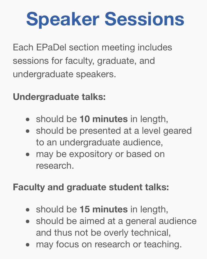 MAA_EPADEL's tweet photo. Have you submitted your abstract yet?  Speaker registration is open until 10/25. https://t.co/9JODbdBwqn https://t.co/wOfkwHiCek