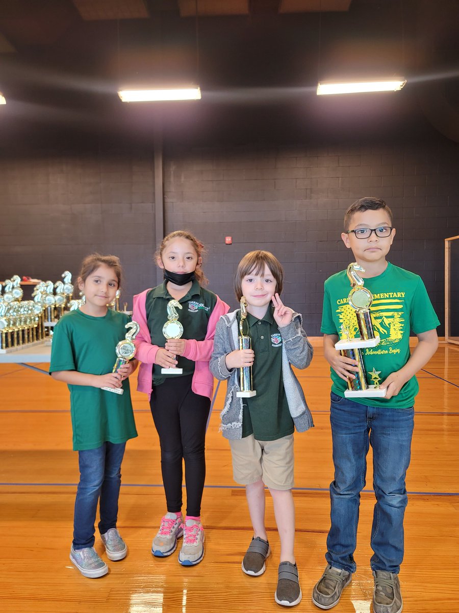 Congratulations to our K-1 Team and our 3rd grade team for placing 1st at today's Dark Knights Chess Tournament! #Gogoldenbears