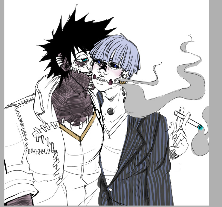 halfsleeps's tweet photo. oh i never reposted that other dabiholeman art i recolored here oops💙im still giving holeman black sclera tho because its COOL https://t.co/96H5VvIh9B