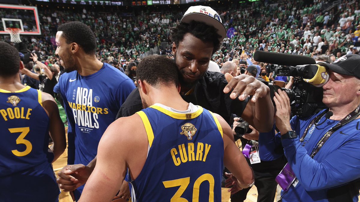 Andrew Wiggins took a paycut of nearly $10M/year to stay with the Warriors, via <a href="/anthonyVslater/">Anthony Slater</a>.