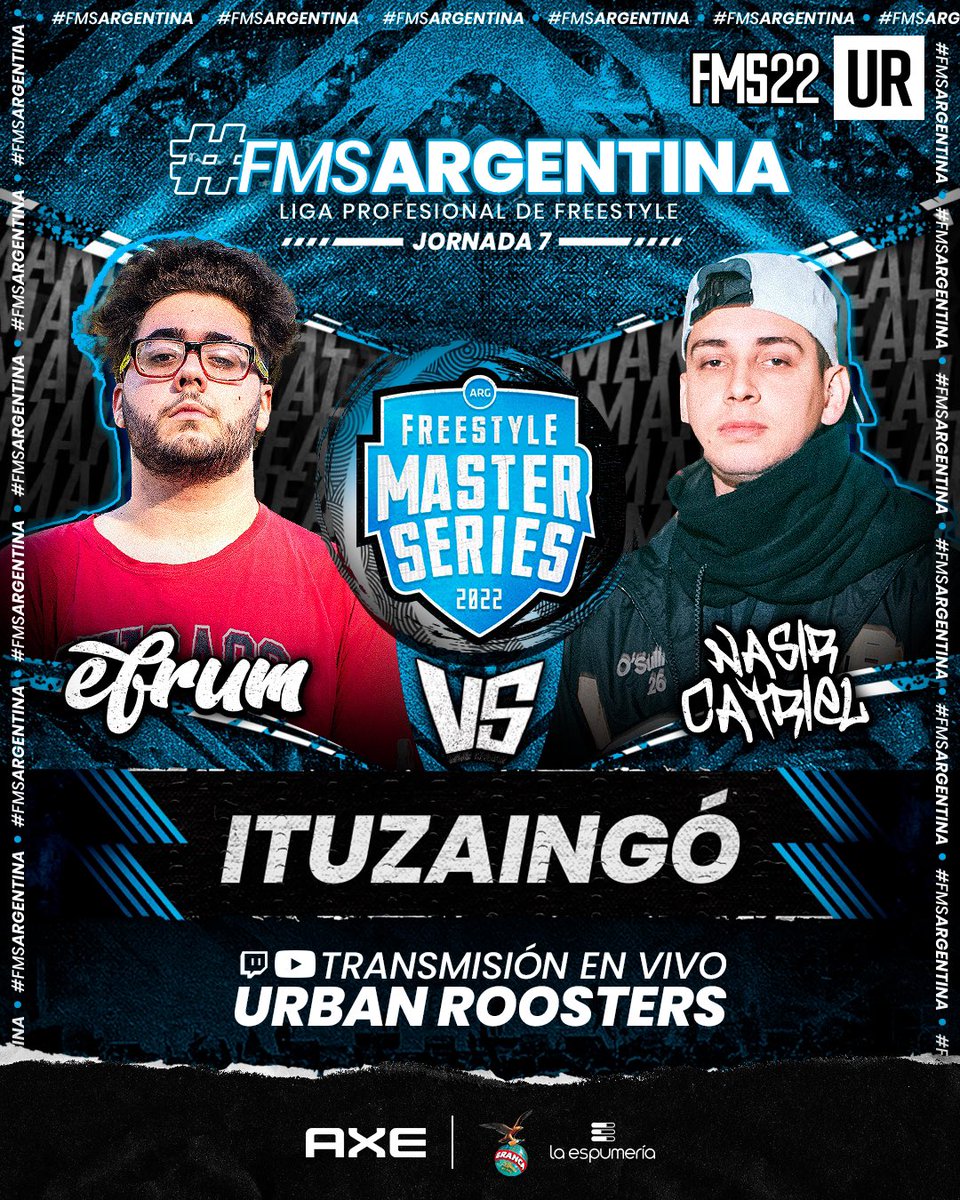 fms_argentina's tweet photo. ¡NASIR CATRIEL 🆚 EFRUM ES LA PRIMERA BATALLA DE #FMSBUENOSAIRES!
¿Quién se lleva la exhibición? 🔥 https://t.co/4W2CDveQtO