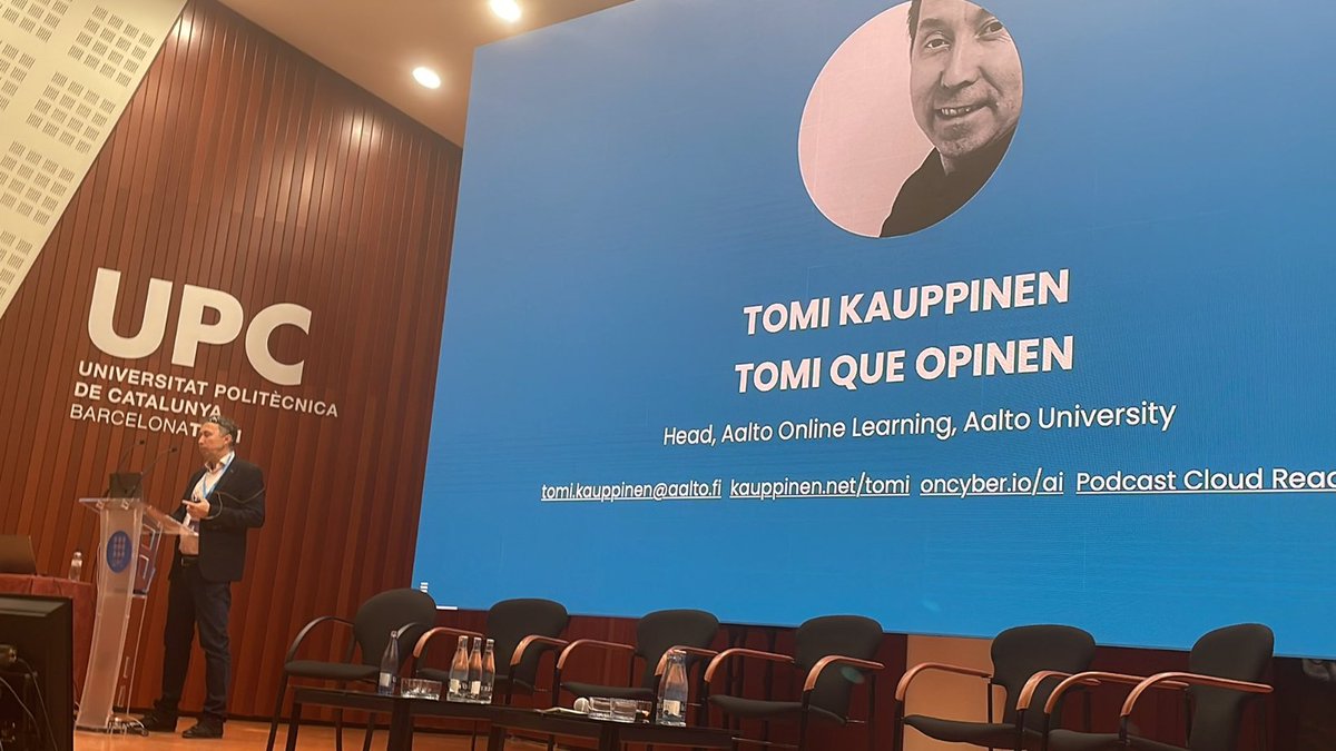 therfer's tweet image. Great day in @steambarcelona with @LinkedScience!!
👉Tomi Kauppinen ('Què opinen' surname in Catalan, ha afegit a la presentació l'explicació fonètica/broma ling. feta al Coffee Break! 😂), 
👏 You are really a great person! Olet hieno ihminen! ❤️
See you soon! Keep in touch!