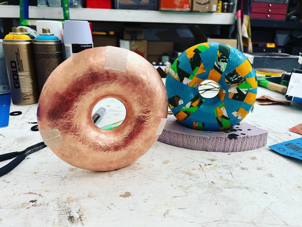 bladesworkshop's tweet photo. More sculptures in progress #art #artist #gradschool #gradstudent #MFA #ua #universityofalabama #sculpture #metal #blacksmith #wood #craft #ceramic #occult #pagan #icon #materials #form #formalism #texture #surface #copper #metalsmith https://t.co/n9RWl18x6f