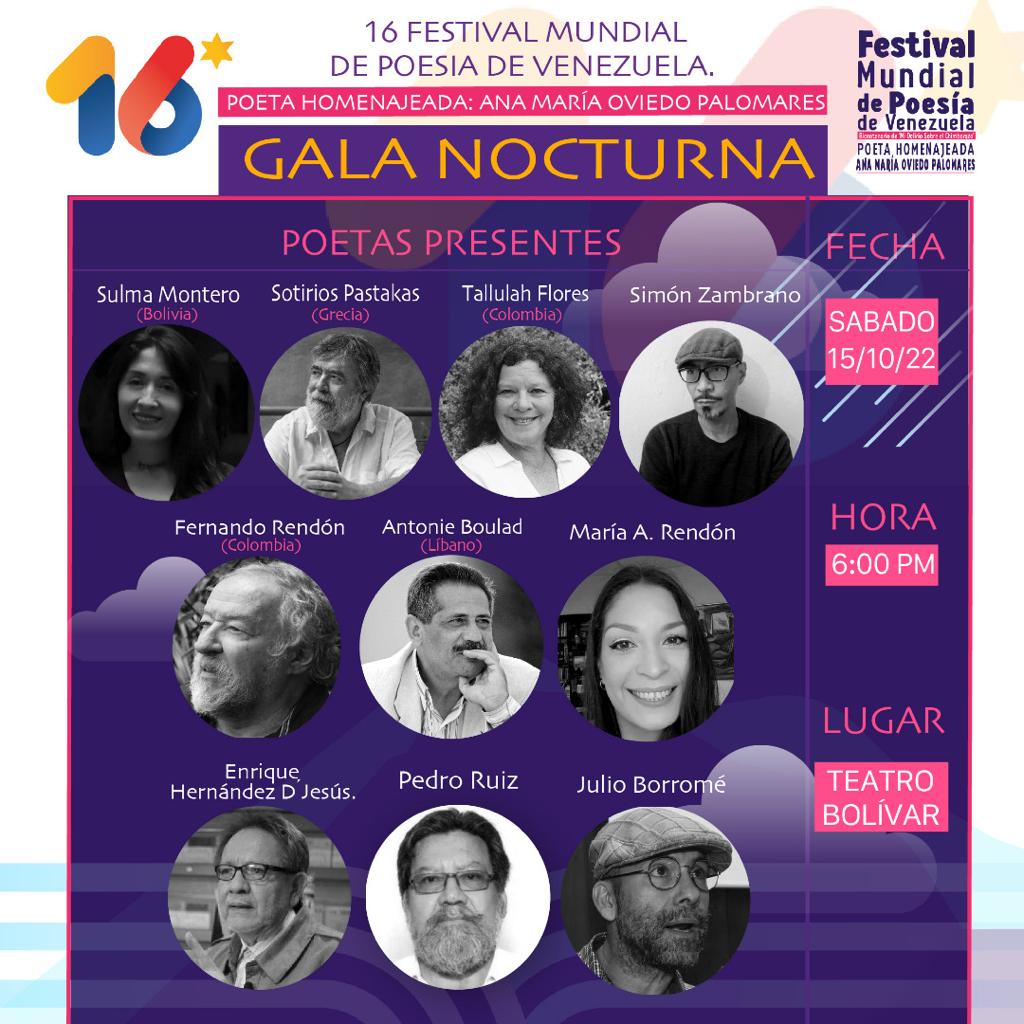 FestivalVzla's tweet photo. #Enminutos📹| Podrás disfrutar de la segunda noche de gala del XVI #FestivalMundialDePoesia2022 a traves de la pagina oficial 👇
✅https://t.co/bLoatNI7OD

#PoetasDePazEnVenezuela https://t.co/3VtPoPNP2M