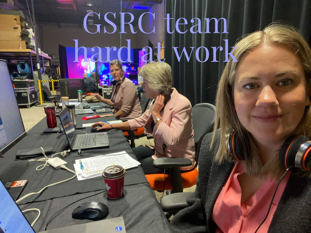 AUGSA's tweet photo. Behind the scenes today at the #GSRC2022 conference with the organizing team of Meaghan Sullivan (AUGSA), and Vikki Bellerose & Krystal Zahara (AU).
#AUGSA
#AthabascaU
@augsa
@AthabascaU https://t.co/UrrxHLkM0N