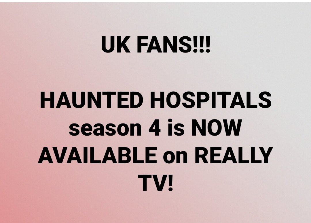 MorganKnudsen's tweet photo. #HauntedHospitals #ReallyTV #newseason https://t.co/yFPUTTsirA