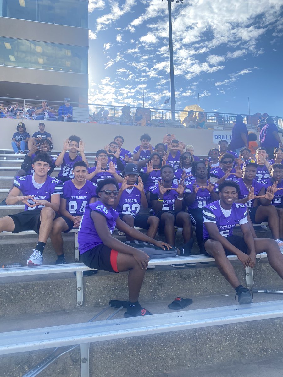 coachwschultz's tweet photo. Special thanks to the football guys that came out today to support our band! #totalprogram #totalschool #paintitpurple @wacoisd https://t.co/mPcNjeCy8S
