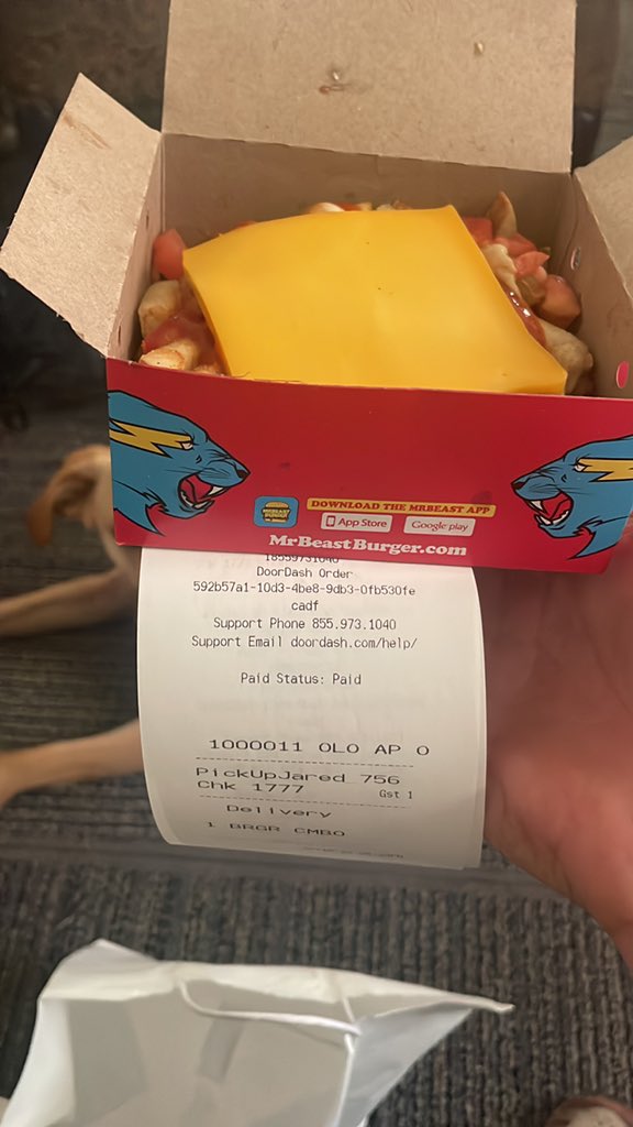 jared_lough's tweet photo. @MrBeast I’m sorry for bothering you on this beautiful Saturday but I just ordered this on door dash in Culpepper VA. Is this really what the cheese should look like on top? https://t.co/EoFjBCUZtC