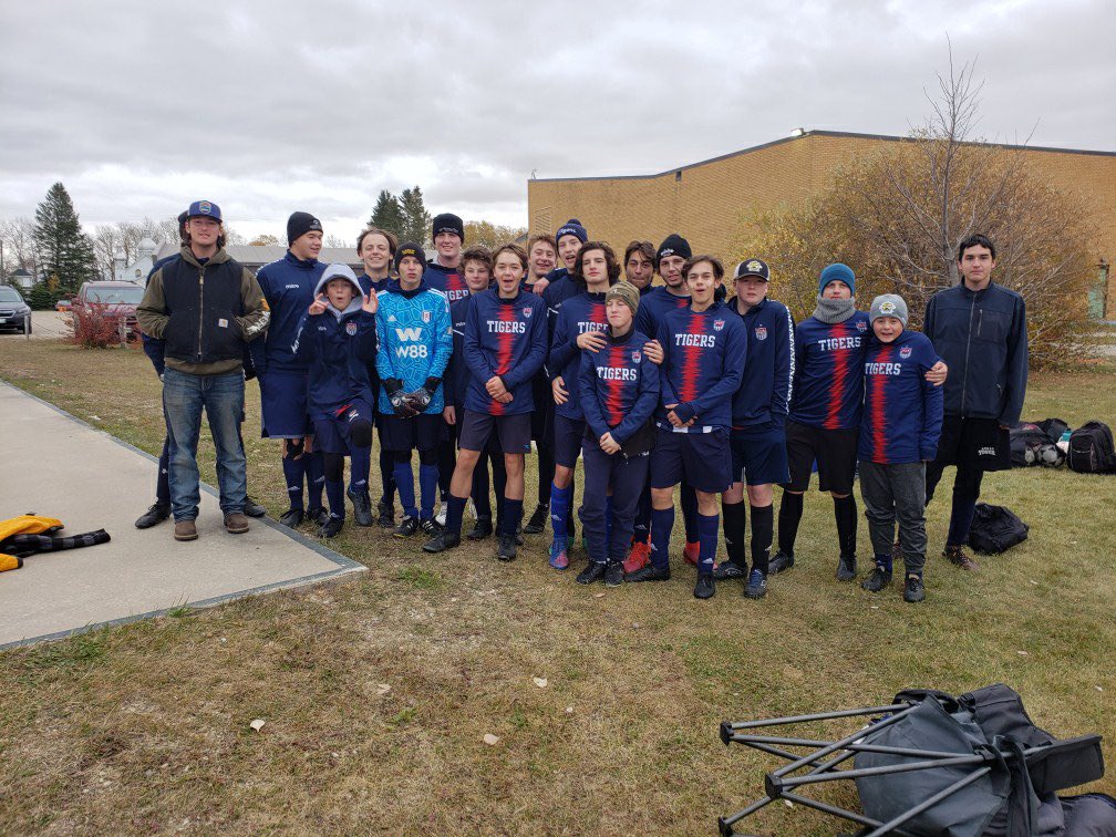 SVRSSSPORTS's tweet photo. What a season. Never posted a loss until the Gold Medal game at provincials. A 🥈, a banner for the gym and a season of memories for all. Thanks to the grads for a great season and we’ll look forward to the next wave of 🐅 soccer players to carry the torch. Thanks coaches! https://t.co/y0gFB5lJek
