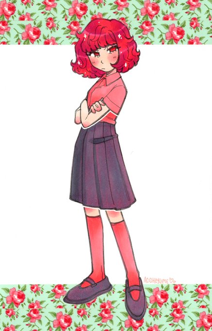 「red socks standing」 illustration images(Popular)｜5pages