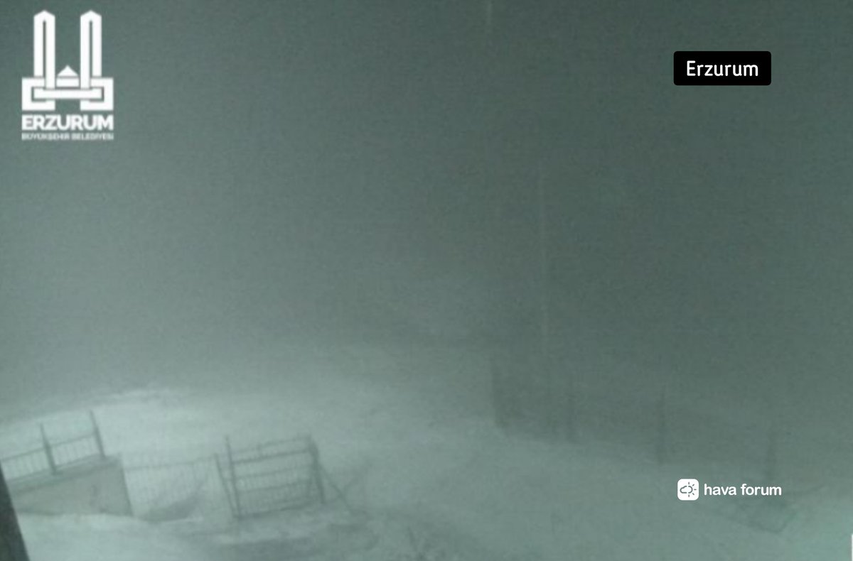 Erzurum, Palandöken'de yoğun kar yağışı başladı.