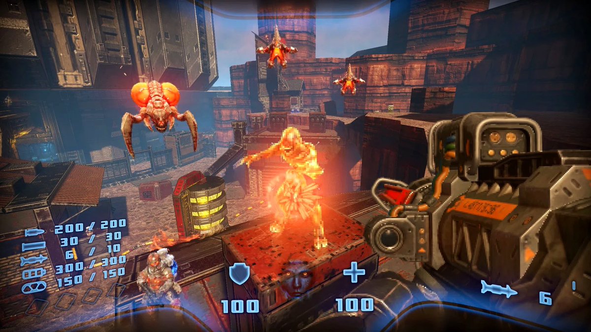 BlueEyedClark's tweet image. Now for a change of pace from Scorn with #Prodeus A FPS of old, re-imagined using modern rendering techniques and technology. Designed with retro aesthetics and gameplay. If you liked Doom or Quake, I’d say check it out #BoundingBoxSoftware