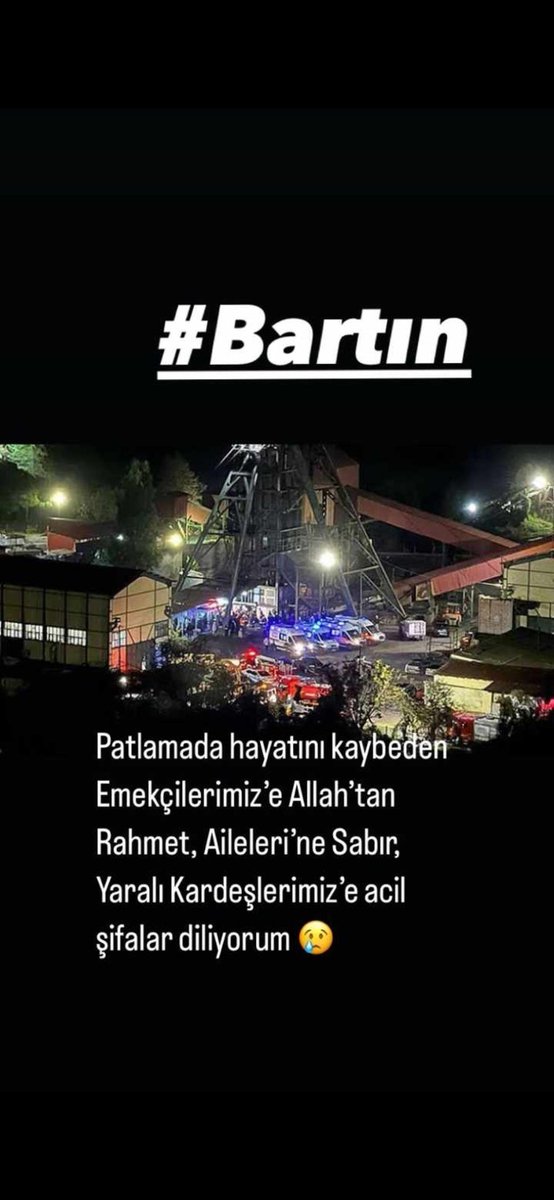 #Bartın Amasra’da meydana gelen maden kazasında, hayatını kaybeden maden emekçisi kardeşlerimize Allah’tan rahmet; ailelerine ve yakınlarına sabırlar diliyor, yaralılarımızın bir an evvel sağlığına kavuşmasını temenni ediyorum.

Başımız sağ olsun.