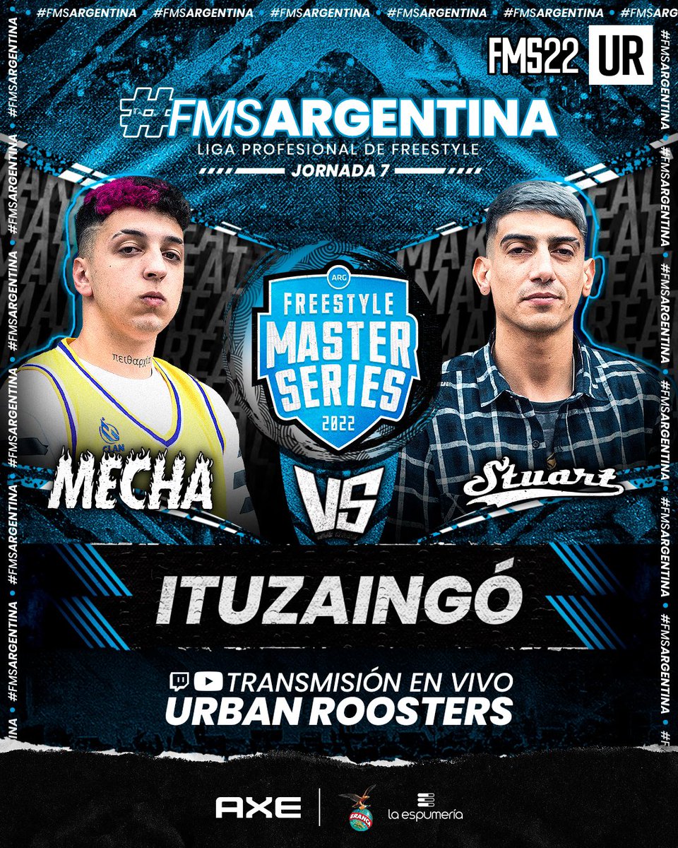 fms_argentina's tweet photo. ¡MECHA 🆚 STUART ES LA SEGUNDA BATALLA DE #FMSBUENOSAIRES!
¿Quién se lo lleva? 🧐 https://t.co/CvNIFy3zRg