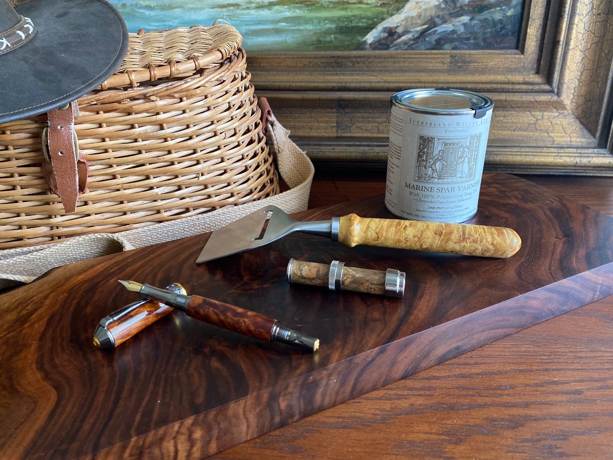 FishOnFlyFish's tweet photo. We use Marine Spar Varnish exclusively on our reel seats for fly rods, our pens, cutlery and bottle stoppers. Sutherland Welles LTD is a family owned business in Vermont and we are super proud to be a dealer.

#fishoncustomrods https://t.co/pMgRSonSc5