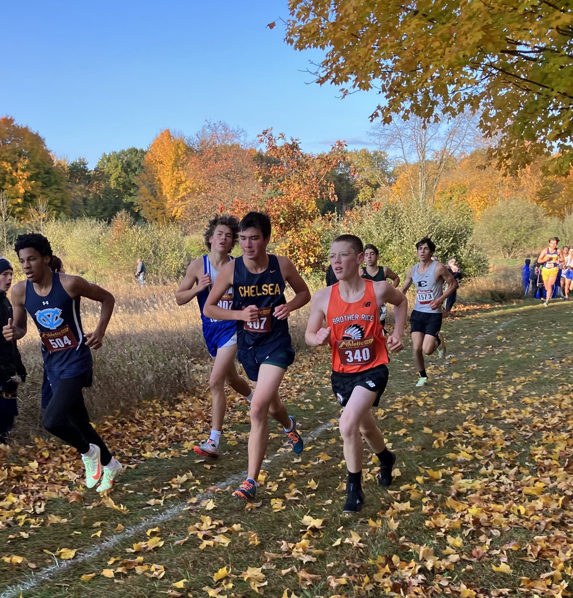 chelseadistance's tweet photo. Today, we recognize Senior, Gabe Muckle, for his outstanding race and PR of 18:49!!! For our non runner followers- that’s about a 6 min/mile.  Gabe’s first high school race as a freshman was 35:23.  Congratulations, so proud of your dedication! ⁦@ChelseaBulldogs⁩ https://t.co/TQLsMgNaDs