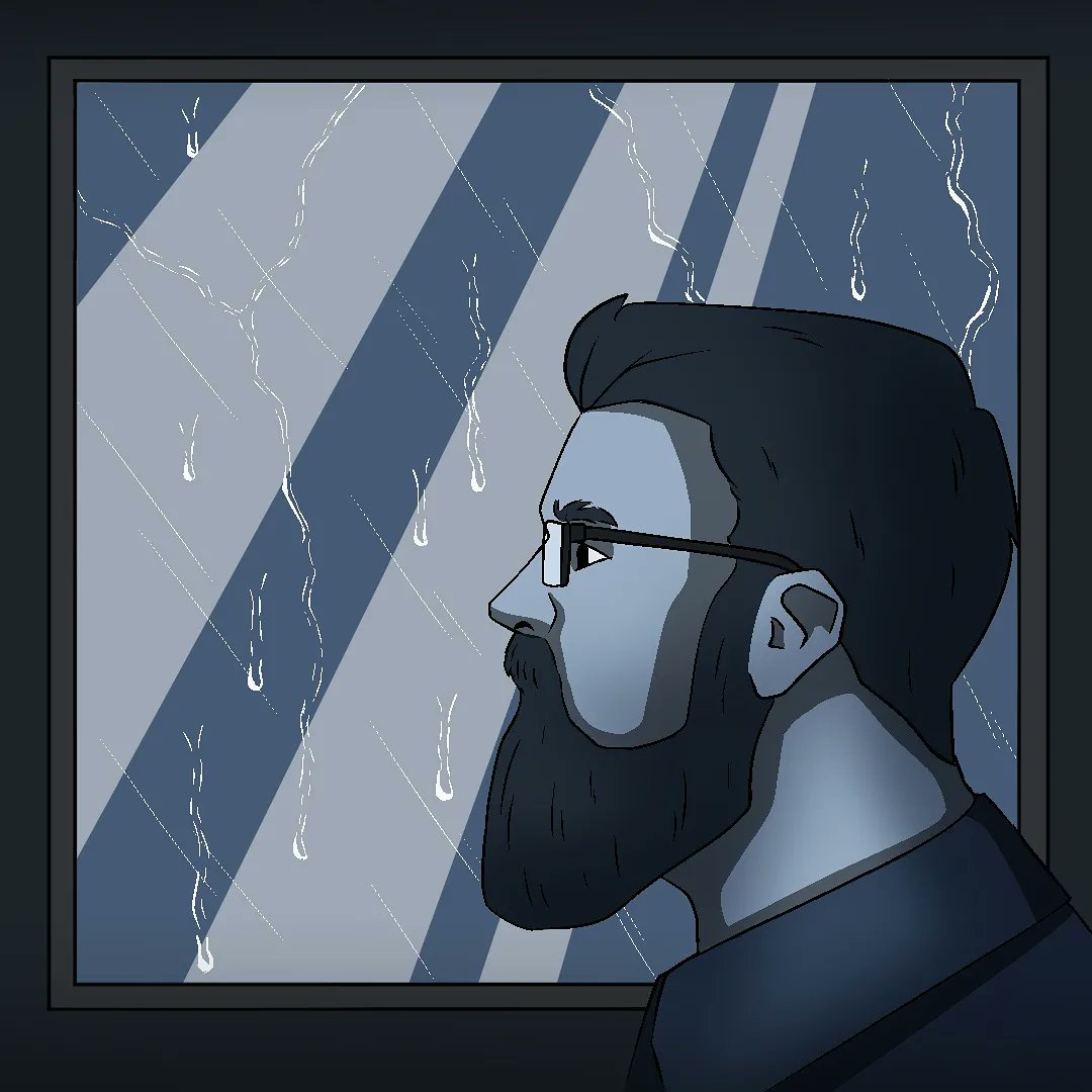 hfdb_artists's tweet photo. Day 15: rain. 
I wrote a short story in high school which ended with: "nothing is quite as sad as sunshine rain". and as much as I believe that to be true, I still love rain. I also love rob, so this tracks. 
-sallie 💀 https://t.co/SO7LWxik4C