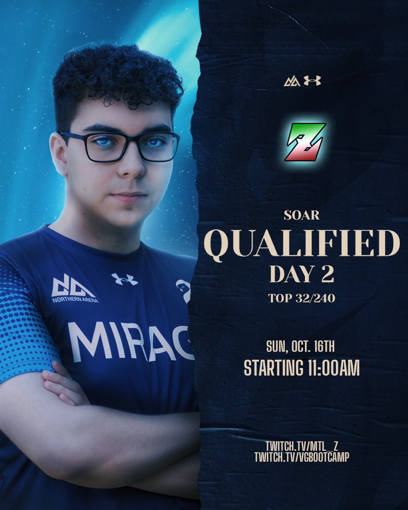 MirageSportE's tweet photo. In Singles, @SoarJM has just qualified for Day 2 of #BATTLEOFZ placing now in the winners side of Top 32!
See him in action again tomorrow!
#NotAnIllusion 🦉 https://t.co/TJDbEclnDd