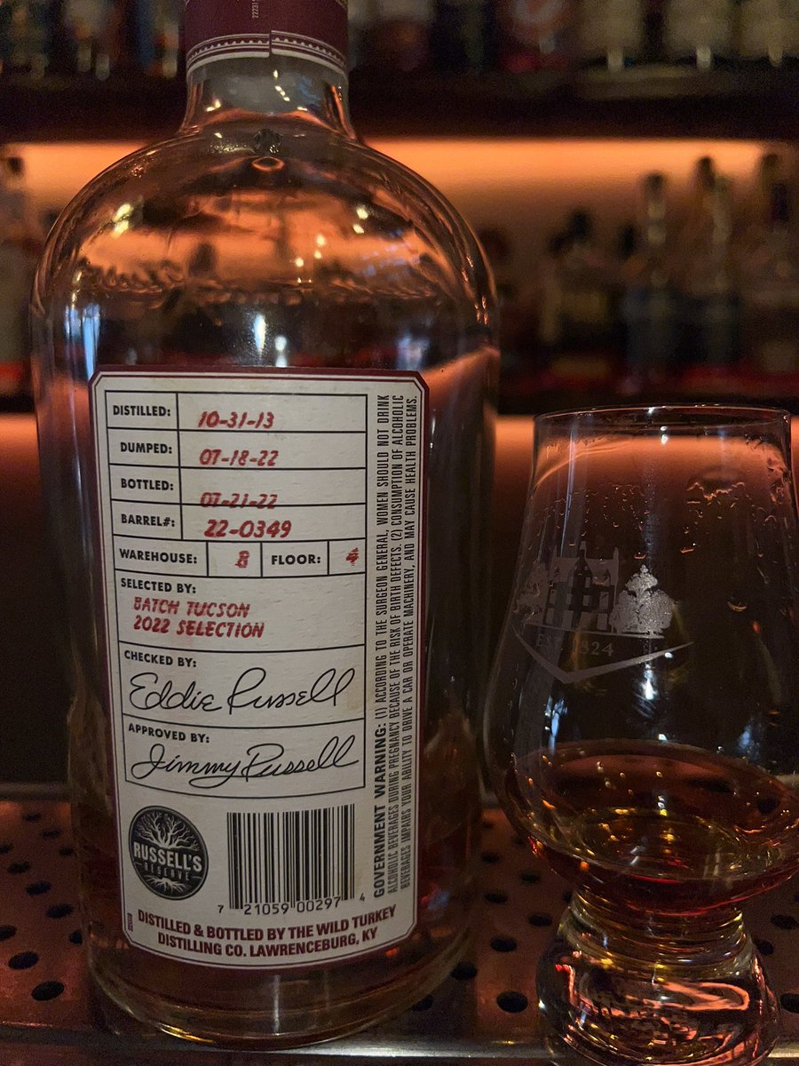 bourbonscript's tweet photo. @RussellsReserve #PrivateBarrel goodness. Chock full of caramel, honey, cinnamon with plenty of “Turkey Funk” lingering on the palate.  Cheers to your Saturday! @batchtucson https://t.co/yftIJNWRcq