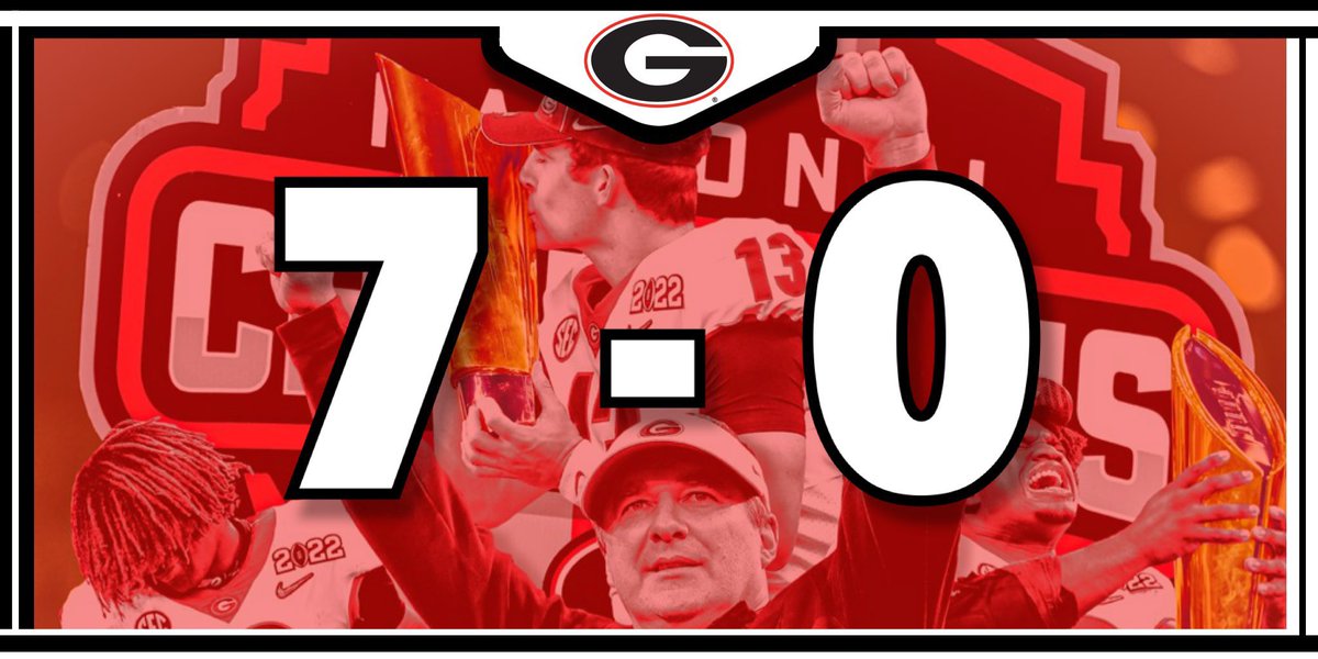 UGAfootballLive's tweet photo. 7-0 and feeling good. #GoDawgs https://t.co/k67sJwLUUw