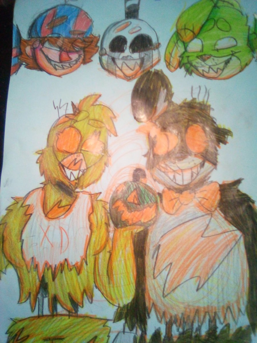 LaPende167's tweet photo. Dibujo de Halloween yeeeeyyy..................no me gustó xd jajaja #FNAF #Nightmarepuppet #plustrap #nightmarebb #jackochica #jackobonnie https://t.co/eC5EXwqpWn