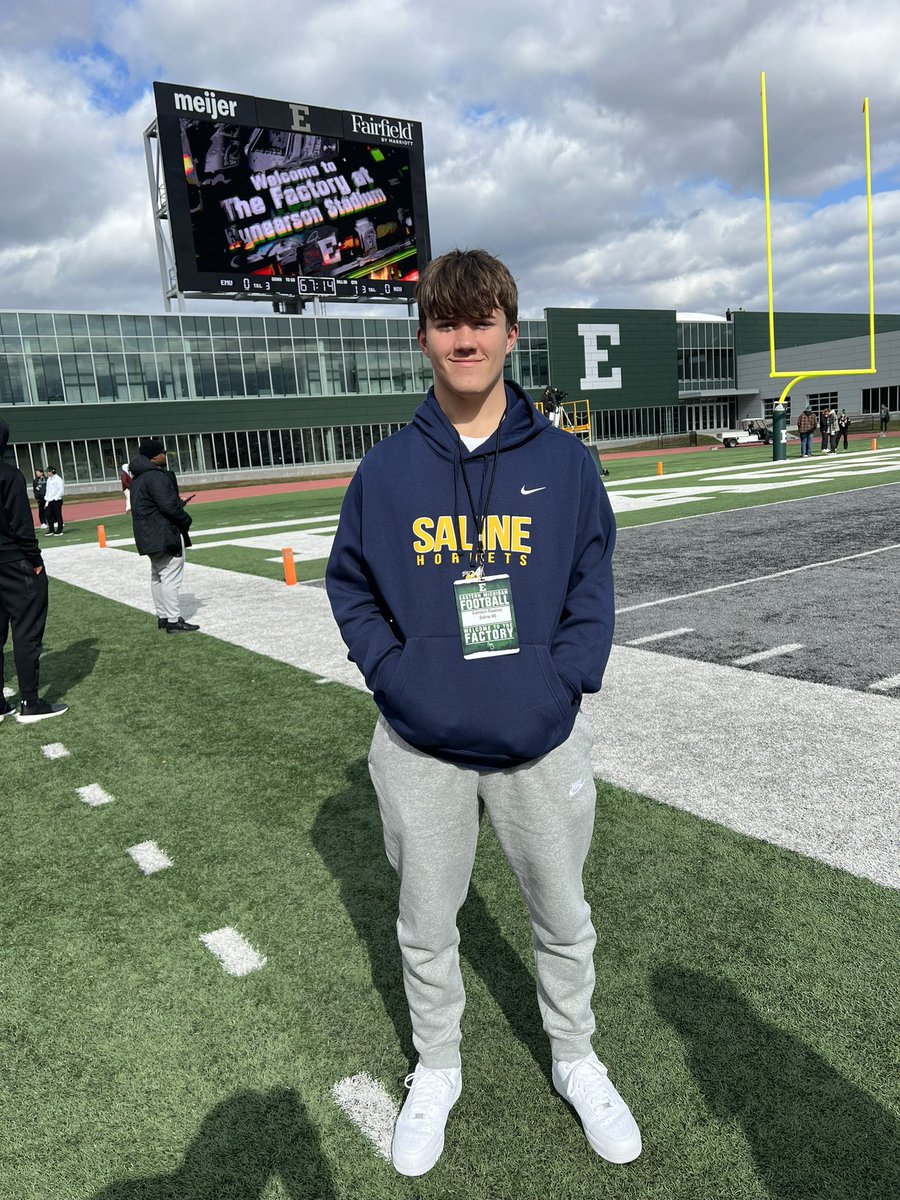 Thanks @Coach_Collett @coachvanhavel @_b_blanes for the visit to Eastern Michigan today! Had a blast! @EMUFB @Coach__Zimm