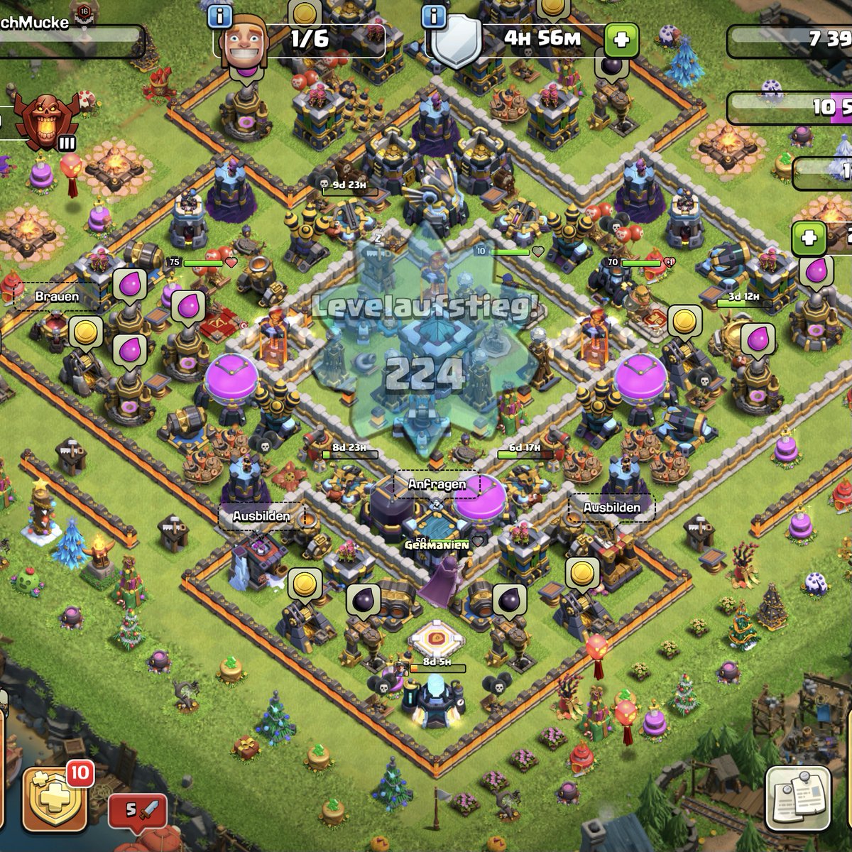 MuckeCoC's tweet photo. Vor Kurzem Level 224 erreicht! #Levelaufstieg #RoadtoLevel250 #ClashofClans #CoC https://t.co/24Jn4hetdZ