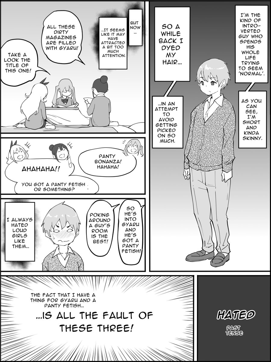 WHEN I WENT TO THE NEIGHBOURHOOD CONBINI…
I RAN INTO A BUNCH OF GYARU FROM MY CLASS… 